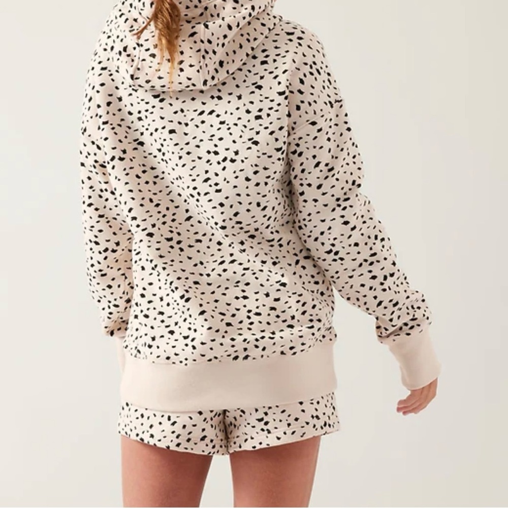 Athleta Girl RetroActive Oversized Hoodie Brush Dot Cream Size 16 XXL - Picture 9 of 9